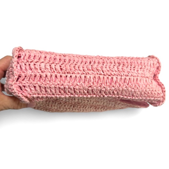 Urban Expressions Blush Woven Straw Top Handle Bag-Feminine-Soft Glam-Coquette - Picture 6 of 11